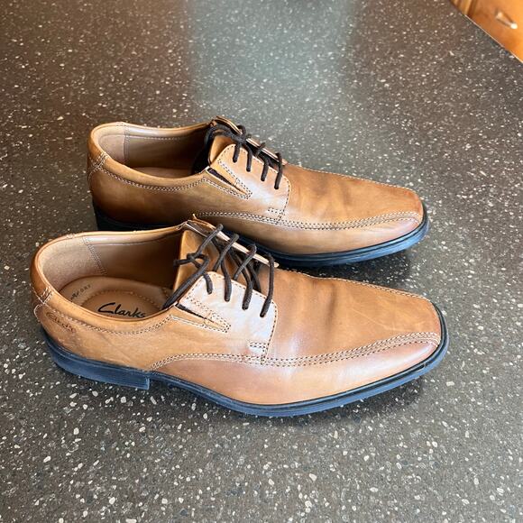 Clarks Men's Brown Lace Up Oxford Dress Shoes Size 8 #261300957070 - Picture 6 of 11
